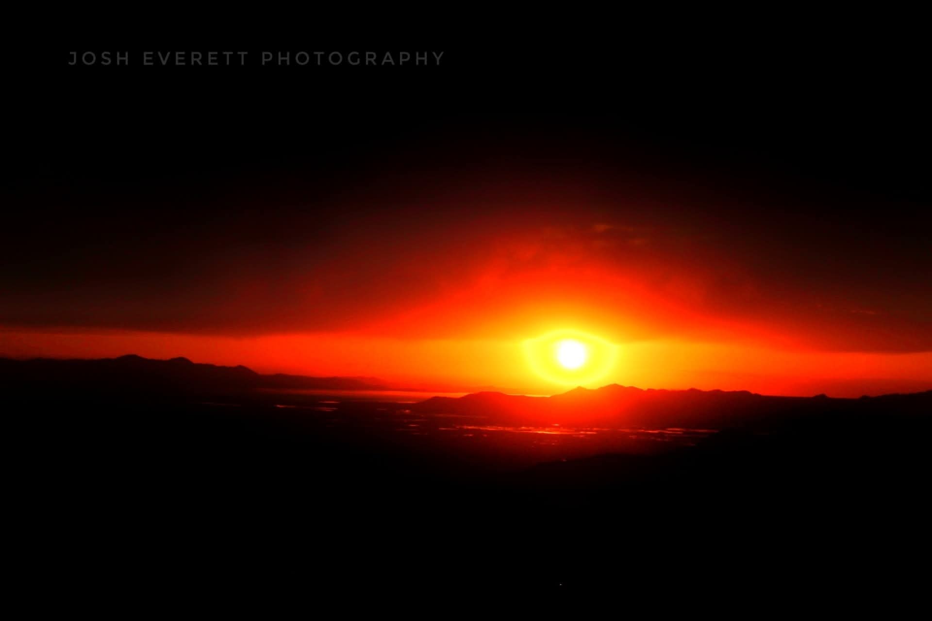 Sunset Glowing in the Shape of an Eye.